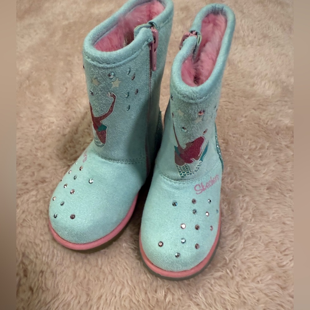 🟠🟠Skechers Twinkle Toes Kids' Little Mermaid Boots
